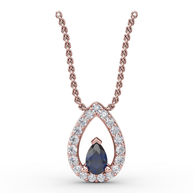 Tears of Love Sapphire and Diamond Pendant