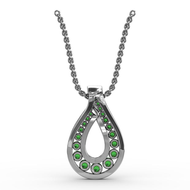Infinity Loop Emerald Pendant