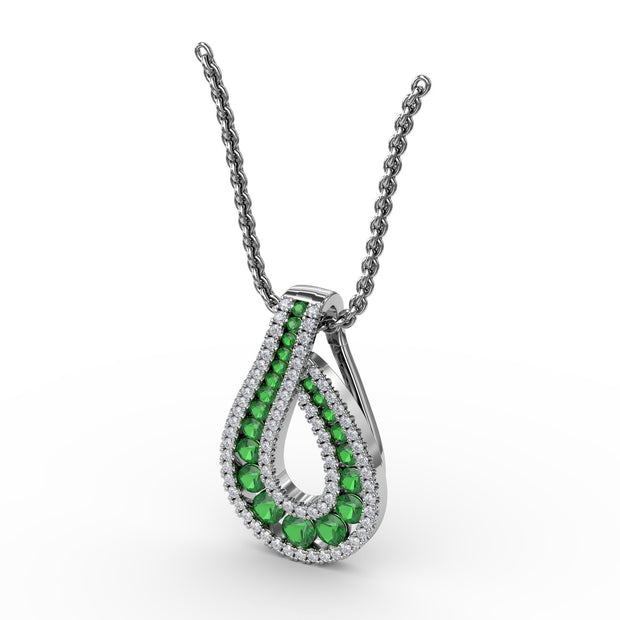 Infinity Loop Emerald Pendant