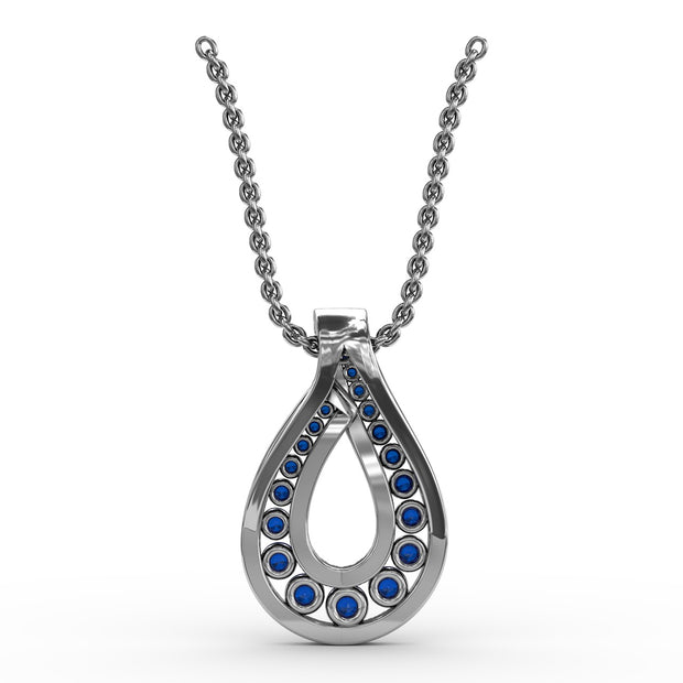 Infinity Loop Sapphire Pendant