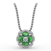 Love in Bloom Emerald and Diamond Pendant
