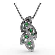 Glam Galore Emerald and Diamond Leaf Pendant