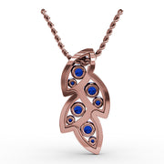 Glam Galore Sapphire and Diamond Leaf Pendant