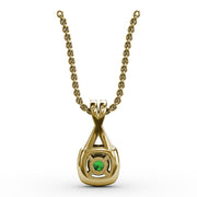 Halo Emerald and Diamond Pendant
