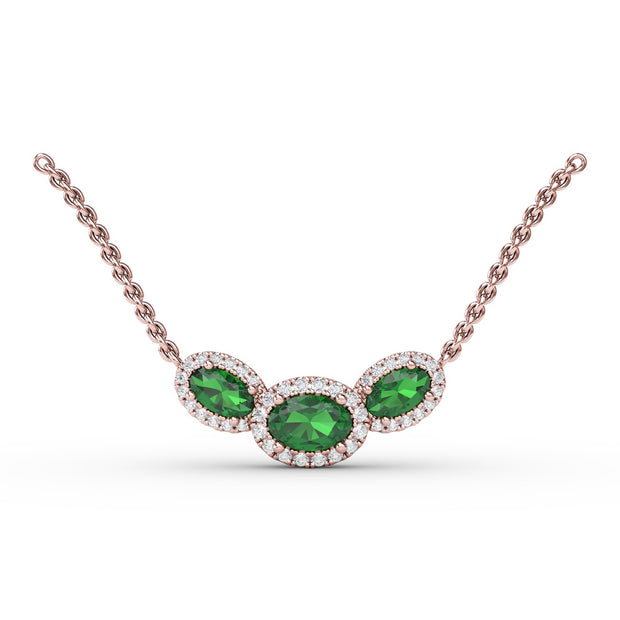 Three Stone Oval Pendant