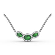 Three Stone Oval Pendant
