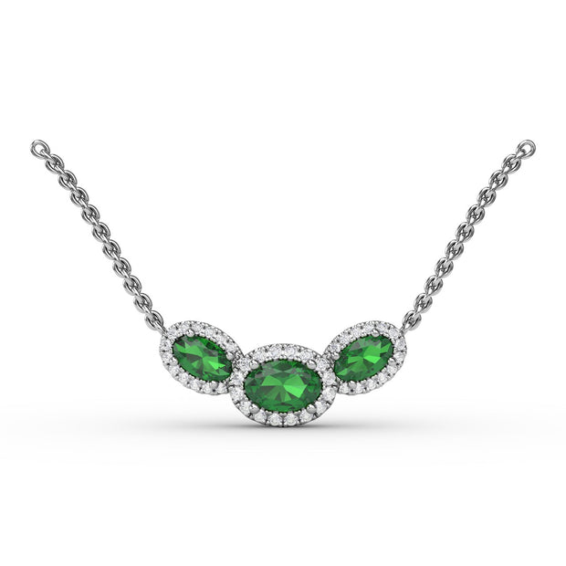 Three Stone Oval Pendant