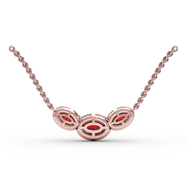 Three Stone Oval Pendant