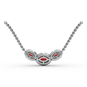 Three Stone Oval Pendant