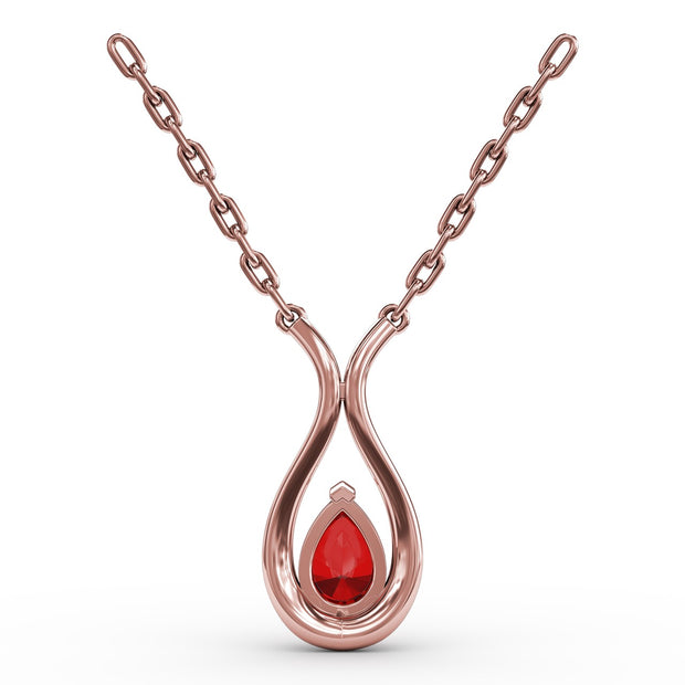 Feel The Love Ruby and Diamond Pendant