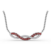 Ruby and Diamond Twist Pendant