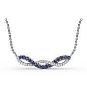 Sapphire and Diamond Twist Pendant