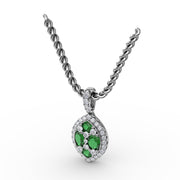 Marquise Emerald and Diamond Pendant