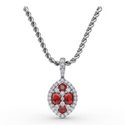 Marquise Ruby and Diamond Pendant