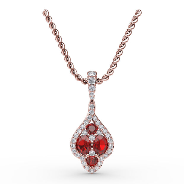 Precious Ruby and Diamond Pendant