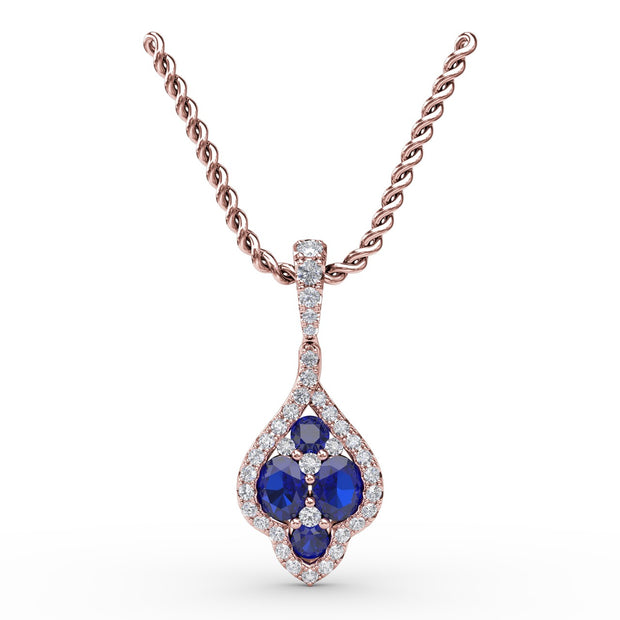 Precious Sapphire and Diamond Pendant