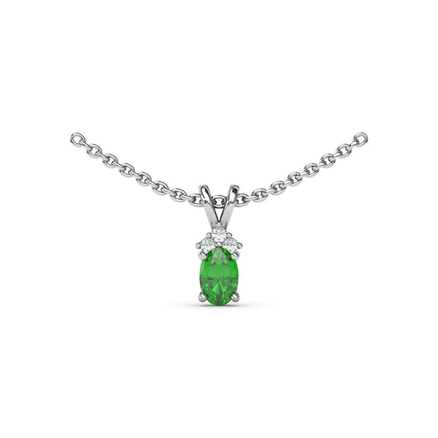 Oval Emerald and Diamond Pendant