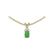 Oval Emerald and Diamond Pendant