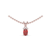 Oval Ruby and Diamond Pendant