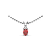 Oval Ruby and Diamond Pendant