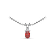 Oval Ruby and Diamond Pendant