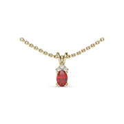 Oval Ruby and Diamond Pendant