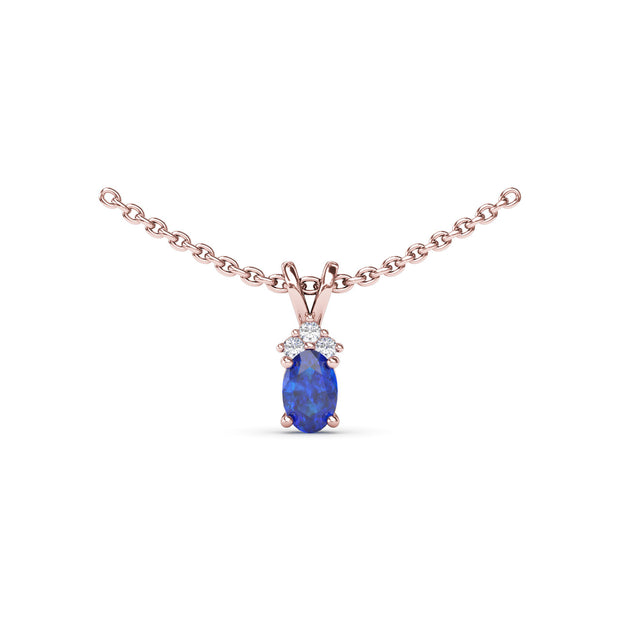 Oval Sapphire and Diamond Pendant