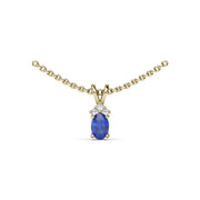 Oval Sapphire and Diamond Pendant