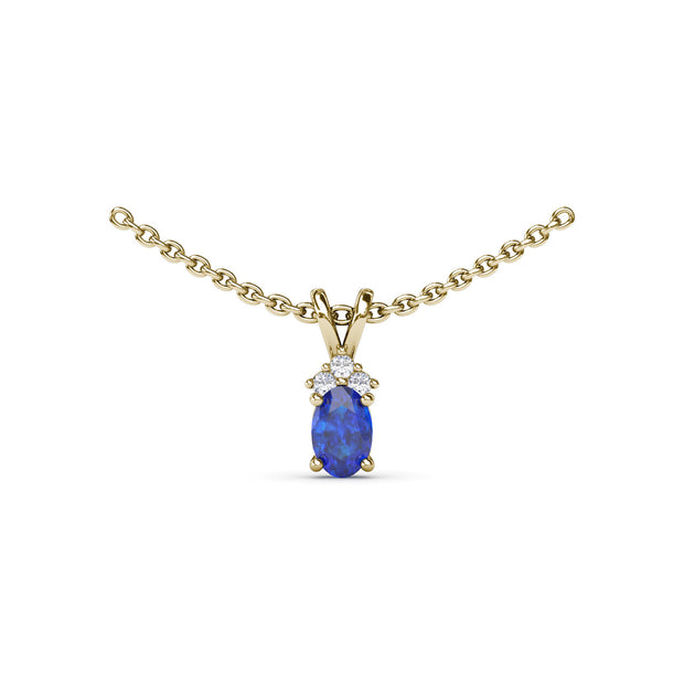 Oval Sapphire and Diamond Pendant