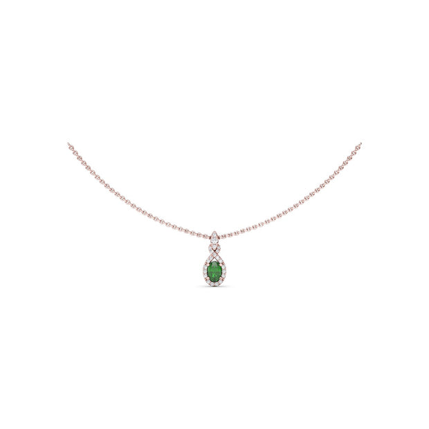 Love Knot Emerald and Diamond Pendant