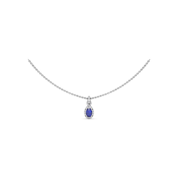 Love Knot Sapphire and Diamond Pendant