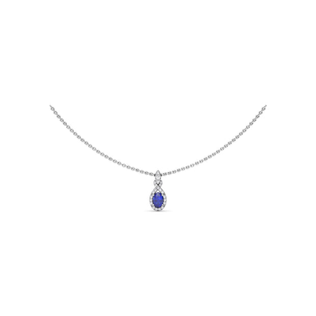 Love Knot Sapphire and Diamond Pendant