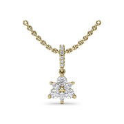 Trio Stud with Marquise Diamond Pendant