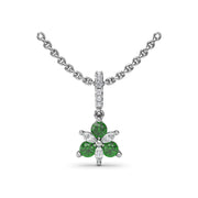 Trio Stud with Marquise and Emerald Diamond Pendant