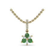 Trio Stud with Marquise and Emerald Diamond Pendant