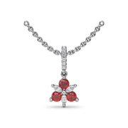 Trio Stud with Marquise and Ruby Diamond Pendant