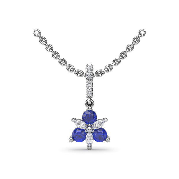 Trio Stud with Marquise and Sapphire Diamond Pendant