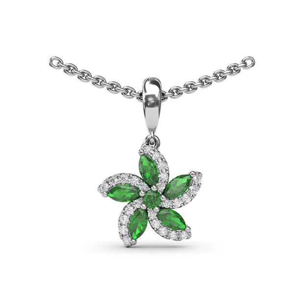 Emerald and Diamond Catalina Pendant