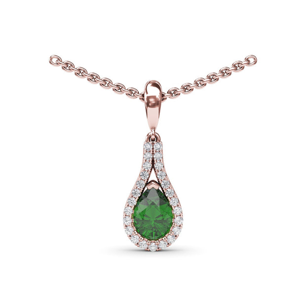Emerald and Diamond Wrap Pendant