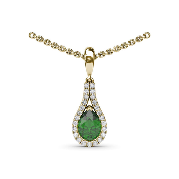 Emerald and Diamond Wrap Pendant