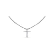 Diamond Prong Cross Necklace