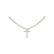 Diamond Prong Cross Necklace