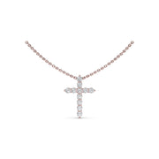 Diamond Prong Cross Necklace