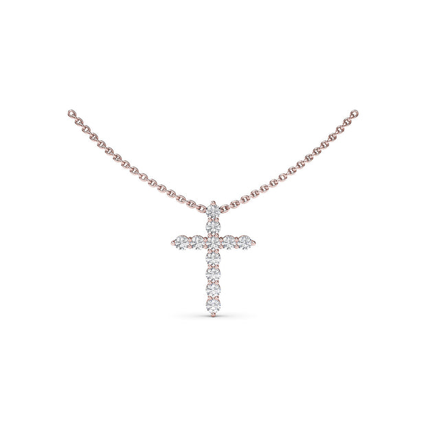 Diamond Prong Cross Necklace