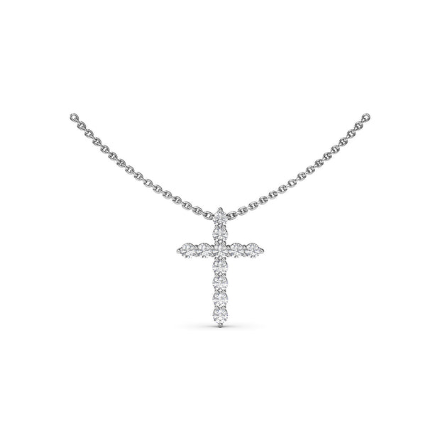Diamond Prong Cross Necklace