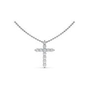 Diamond Prong Cross Necklace