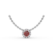 Classic Ruby and Diamond Pendant Necklace