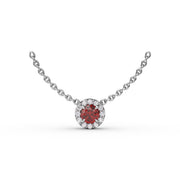 Classic Ruby and Diamond Pendant Necklace