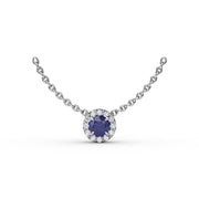 Classic Sapphire and Diamond Pendant Necklace