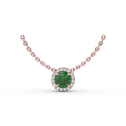 Classic Emerald and Diamond Pendant Necklace